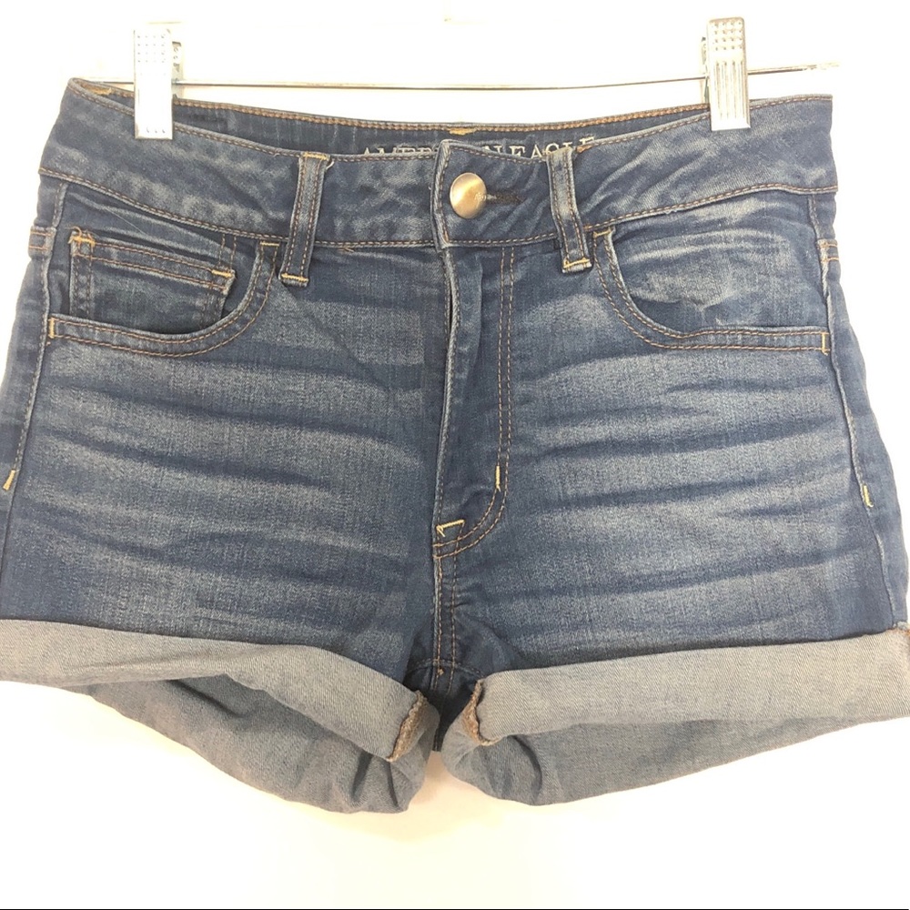 American Eagle hi rise Shortie shorts size 4